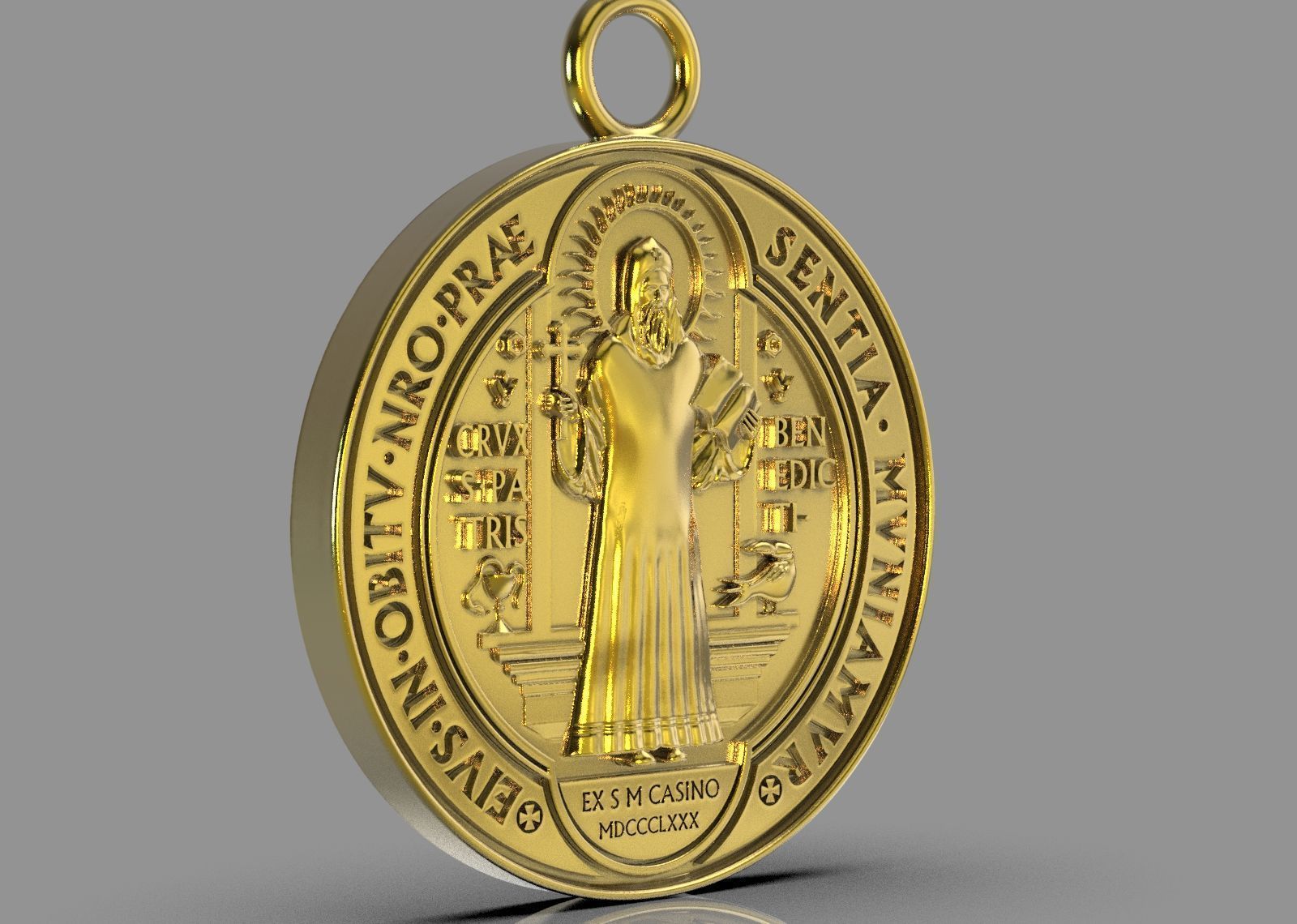 Saint Benedict medal 3D print model_4