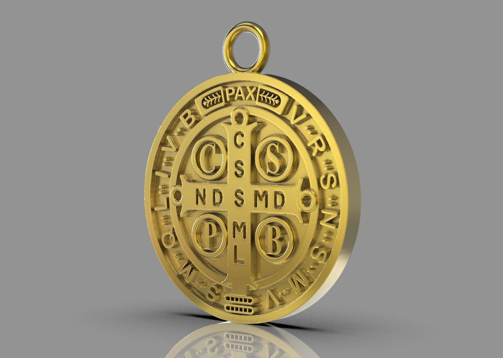 Saint Benedict medal 3D print model_3