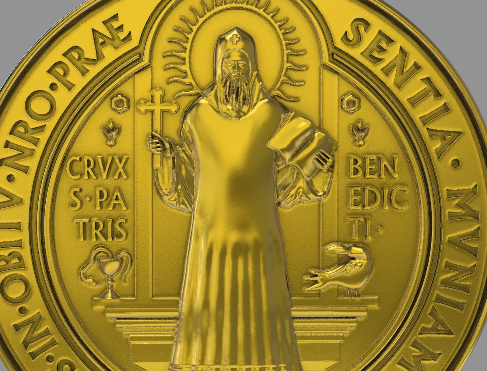 Saint Benedict medal 3D print model_5