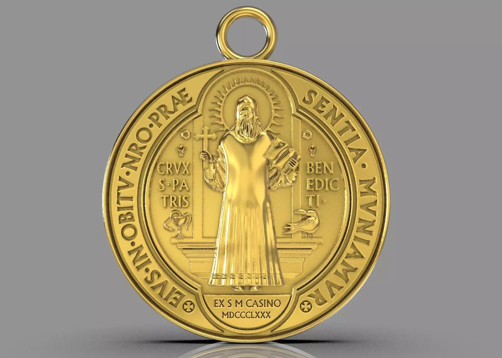 Saint Benedict medal 3D print model_0