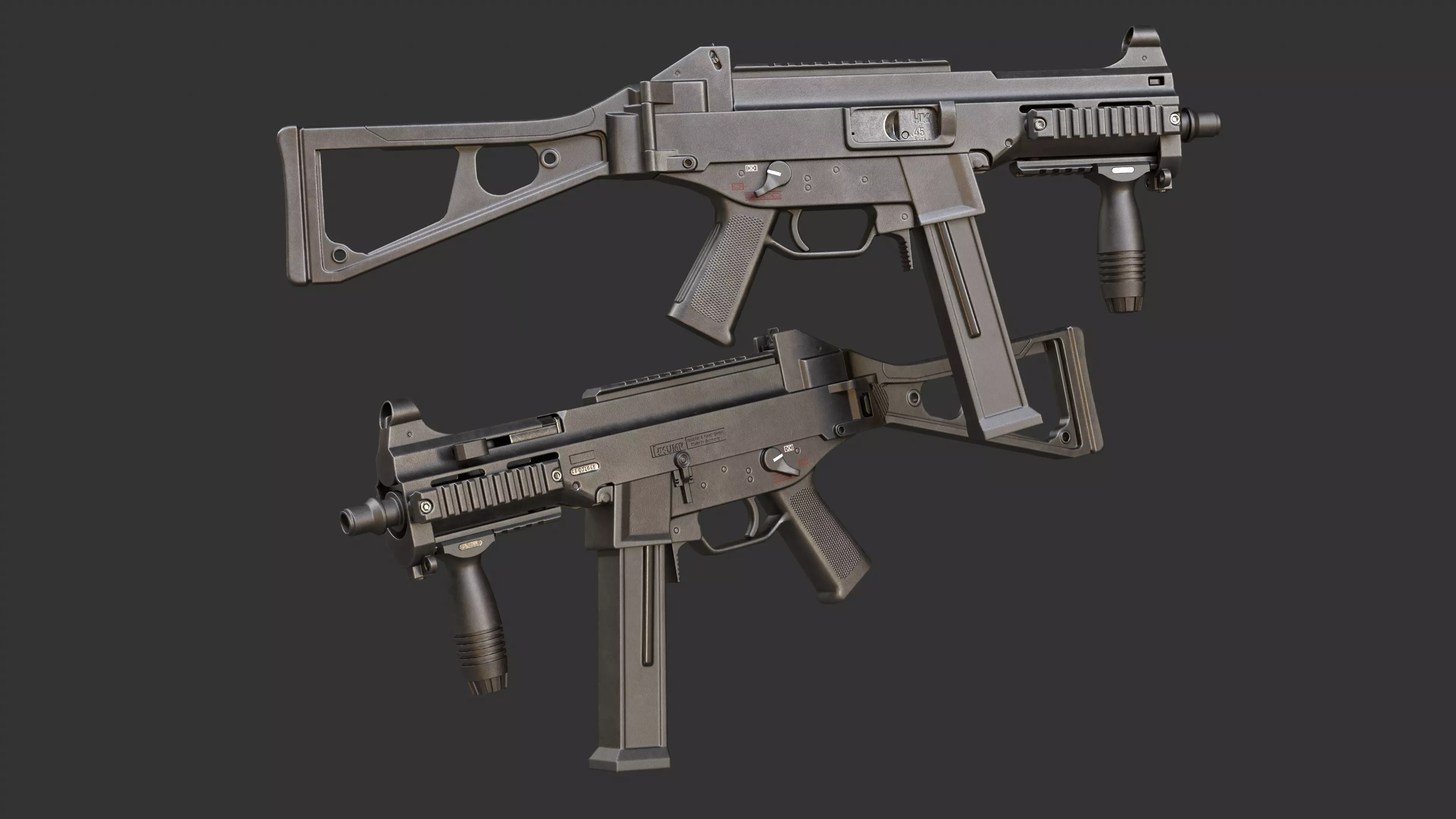 UMP-45 Low Poly Low-poly 3D model