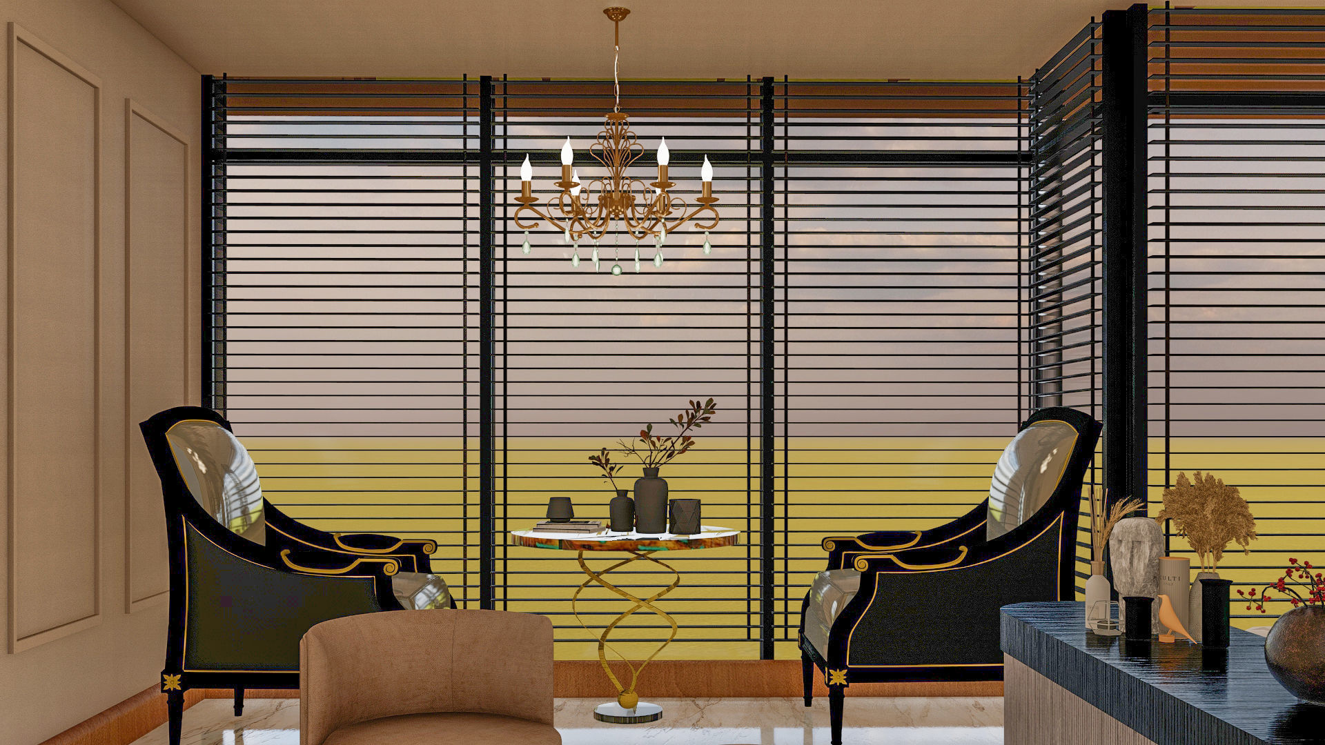 Luxury Living Room 3D Model Set for Architectural Visualization 3D model_6