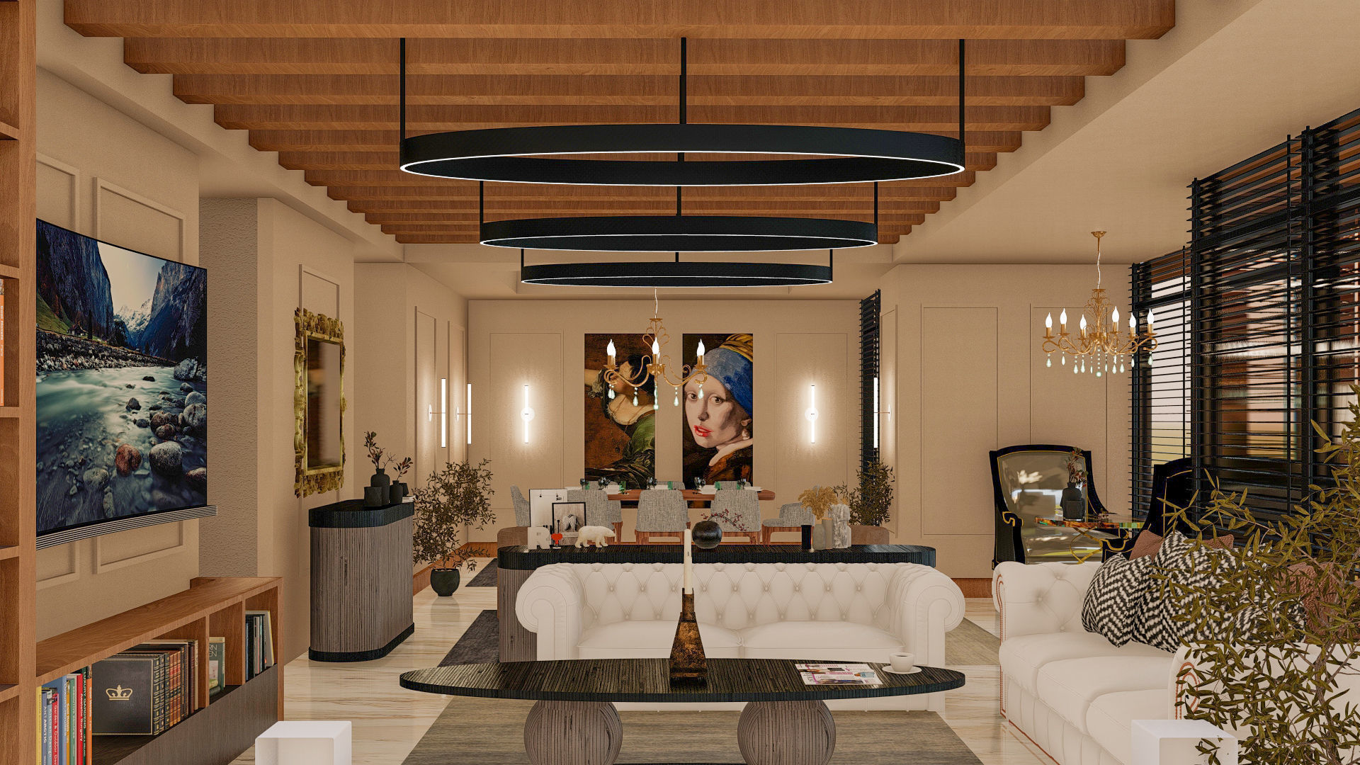 Luxury Living Room 3D Model Set for Architectural Visualization 3D model_8