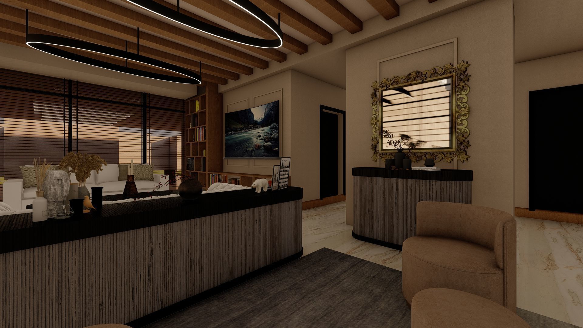 Luxury Living Room 3D Model Set for Architectural Visualization 3D model_2