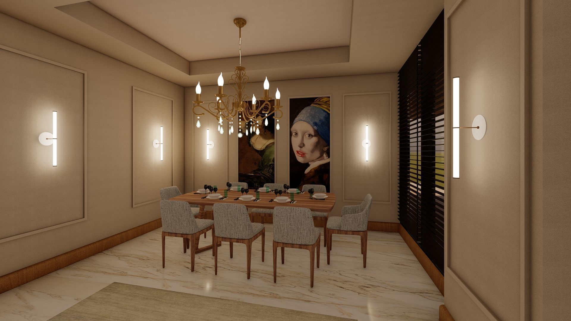 Luxury Living Room 3D Model Set for Architectural Visualization 3D model_4