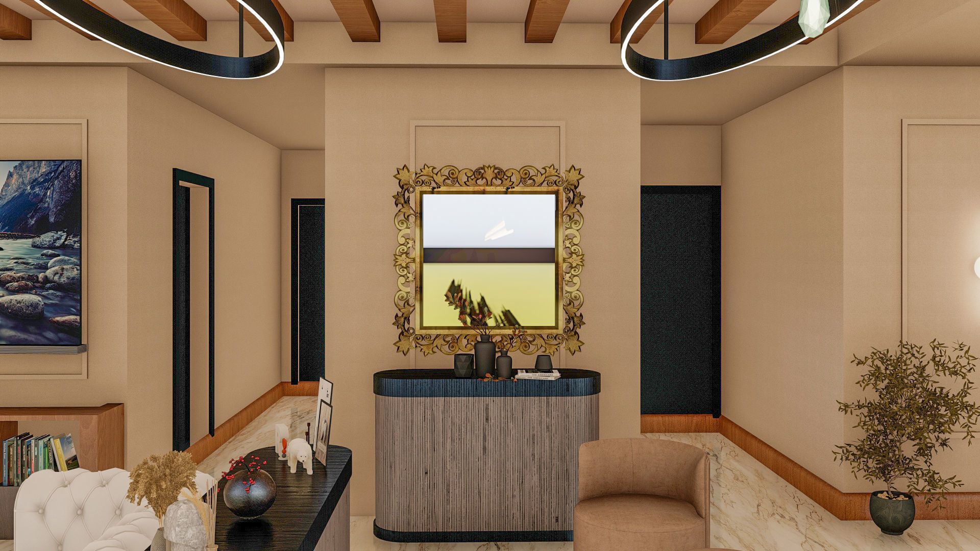 Luxury Living Room 3D Model Set for Architectural Visualization 3D model_9