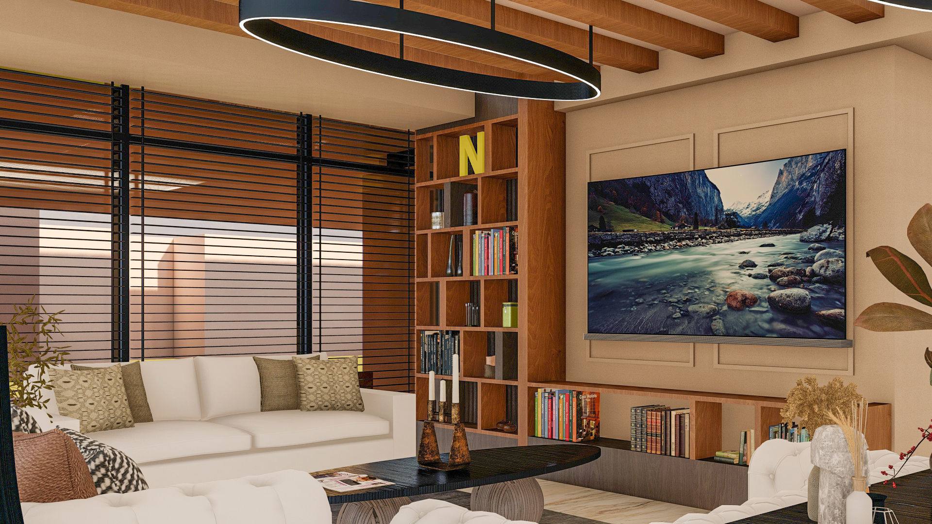 Luxury Living Room 3D Model Set for Architectural Visualization 3D model_7