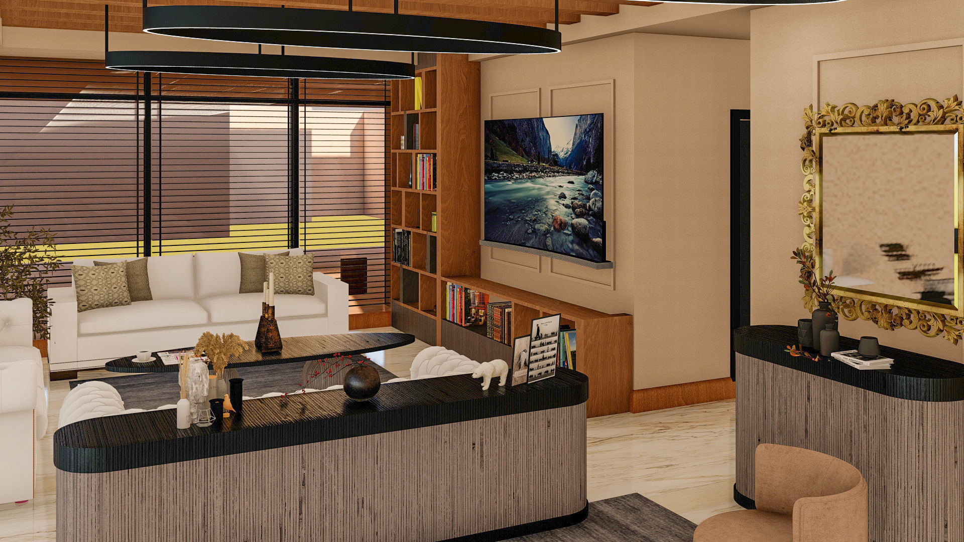 Luxury Living Room 3D Model Set for Architectural Visualization 3D model_10