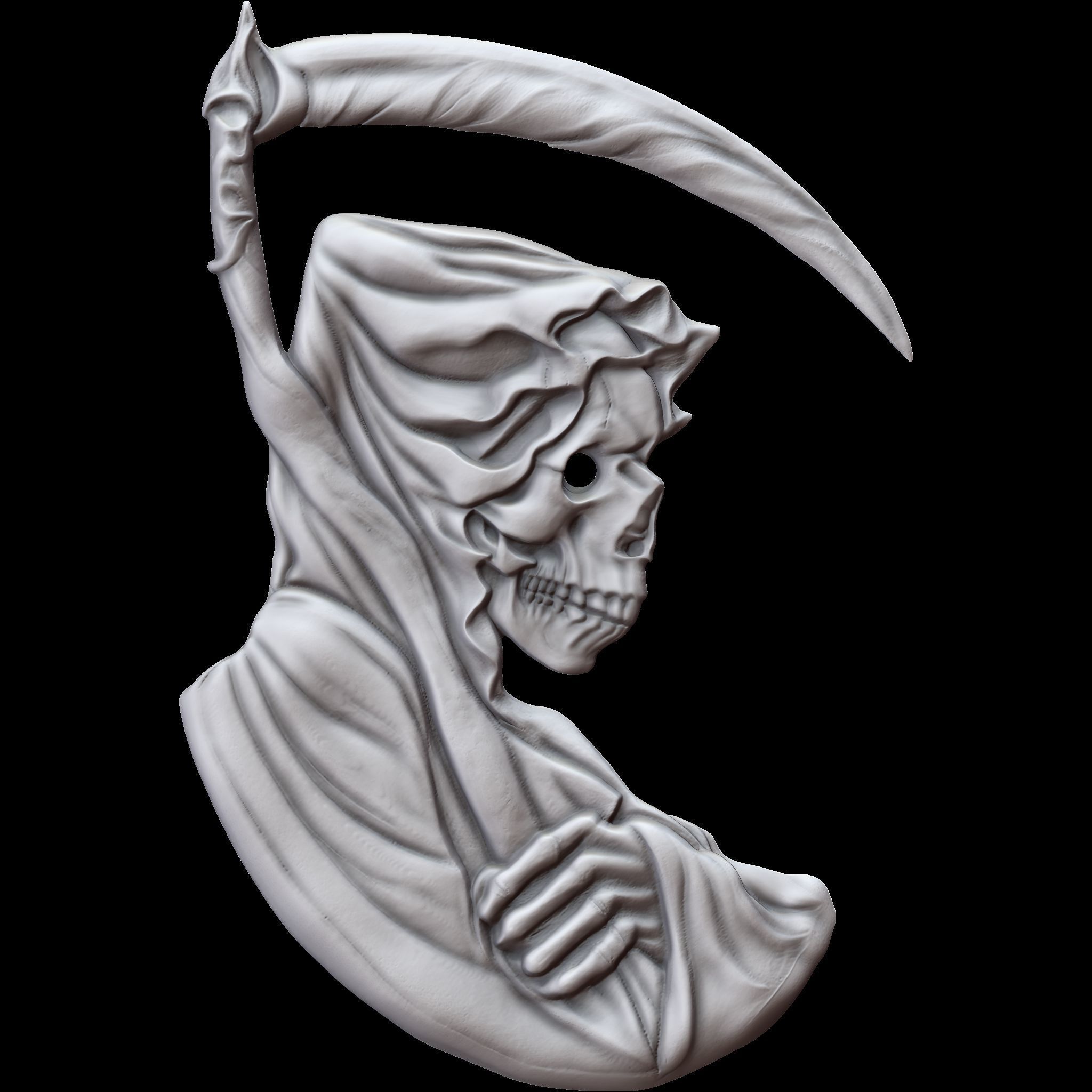 Grim Reaper Relief STL file for 3d printing or CNC 3D print model_6