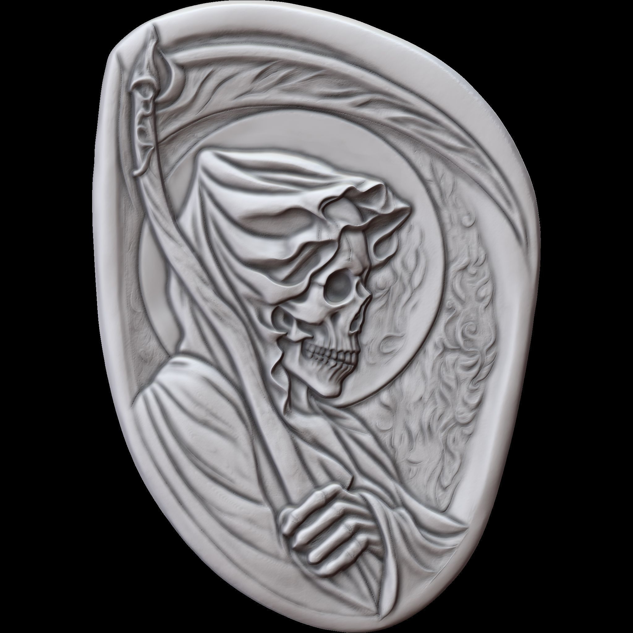 Grim Reaper Relief STL file for 3d printing or CNC 3D print model_7
