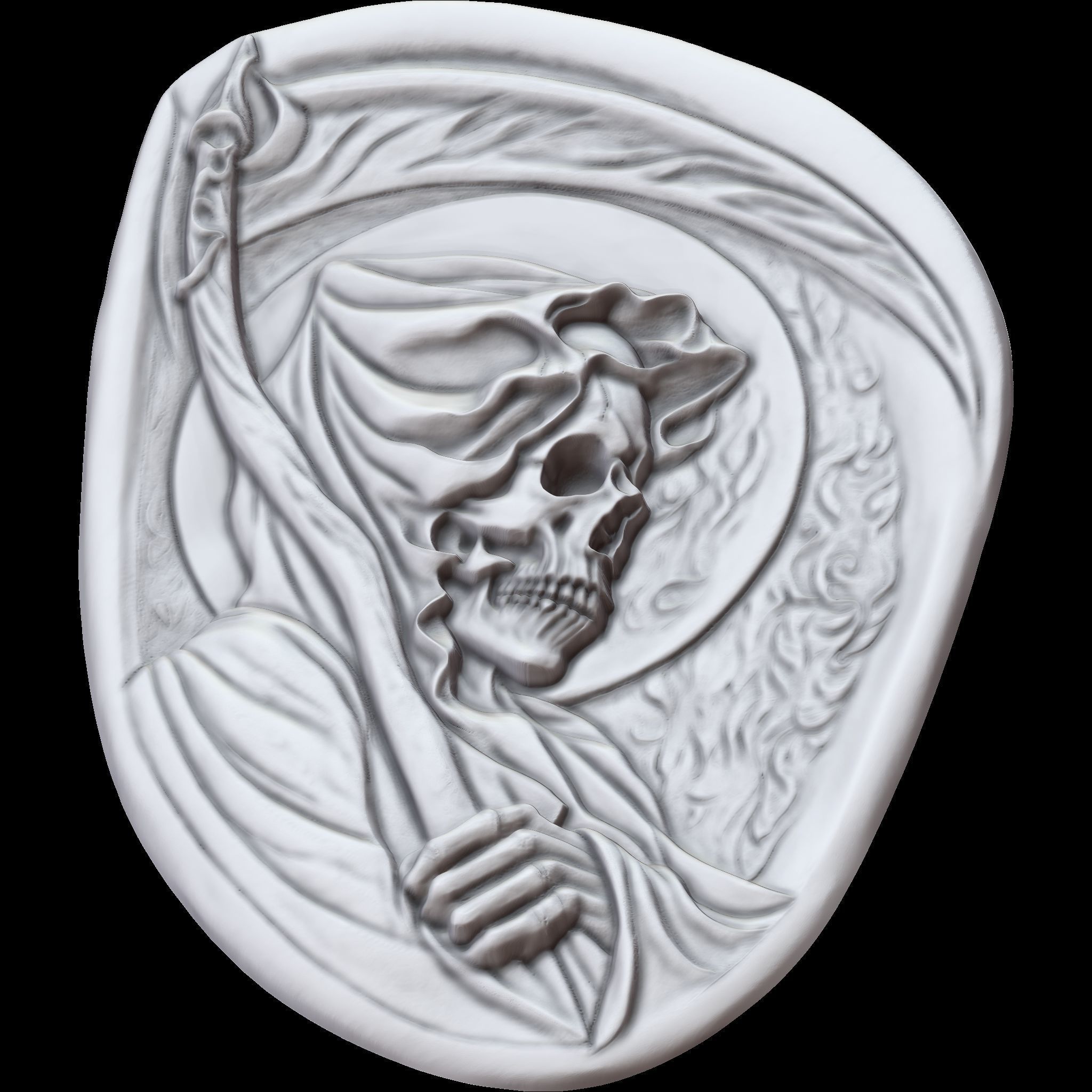Grim Reaper Relief STL file for 3d printing or CNC 3D print model_15