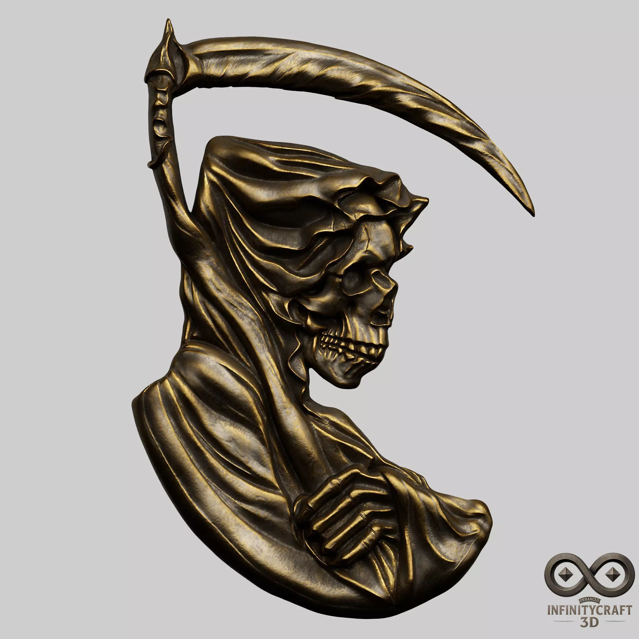Grim Reaper Relief STL file for 3d printing or CNC 3D print model_0
