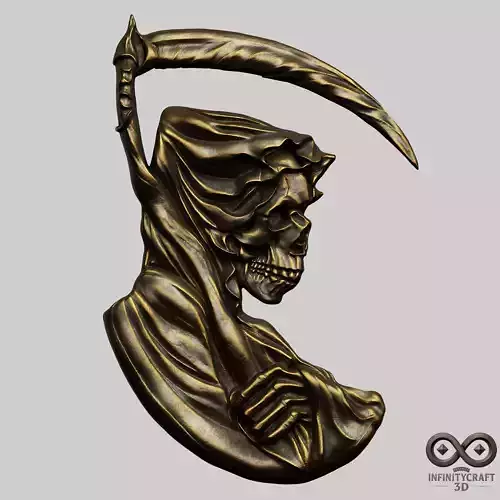 Grim Reaper Relief STL file for 3d printing or CNC 3D print model