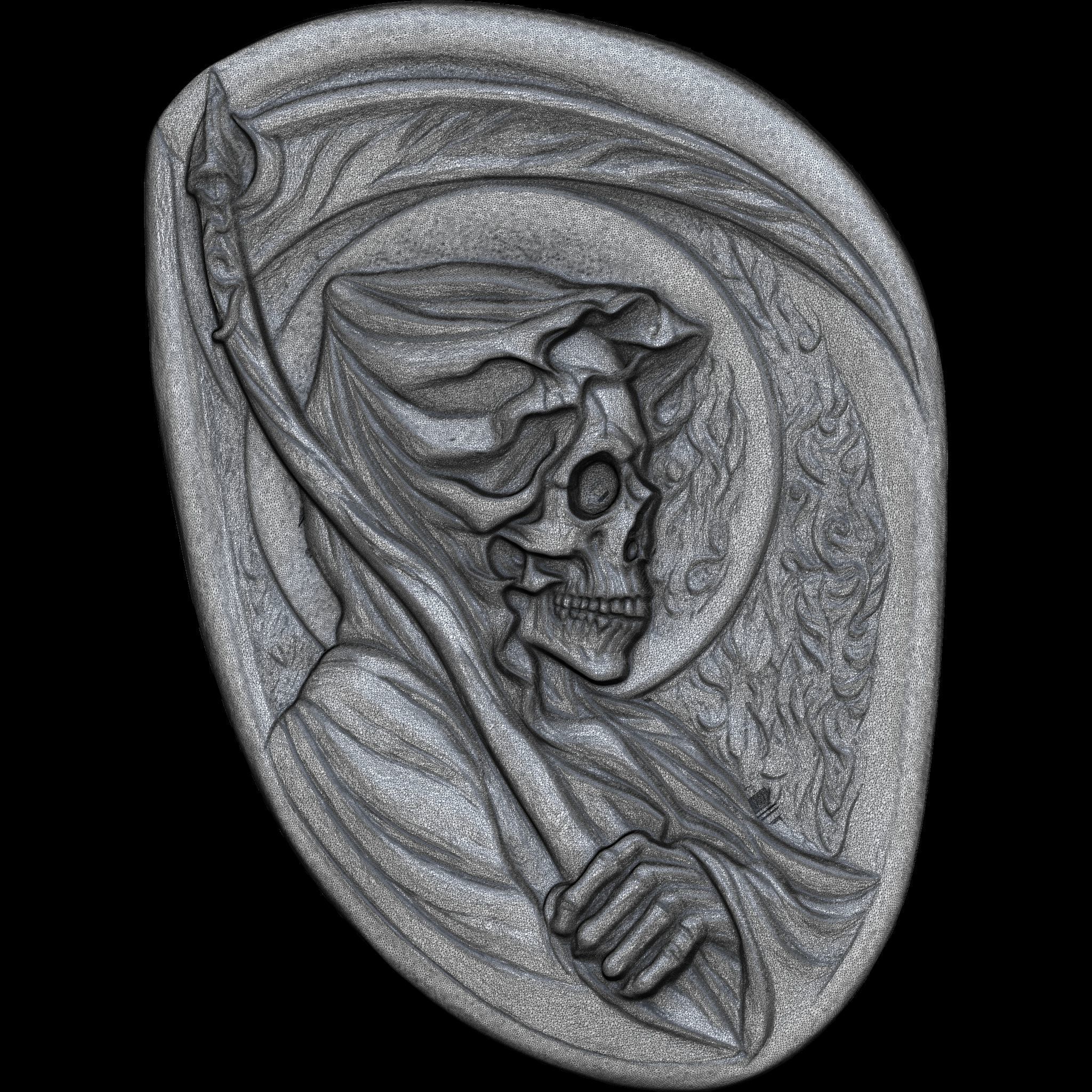 Grim Reaper Relief STL file for 3d printing or CNC 3D print model_17