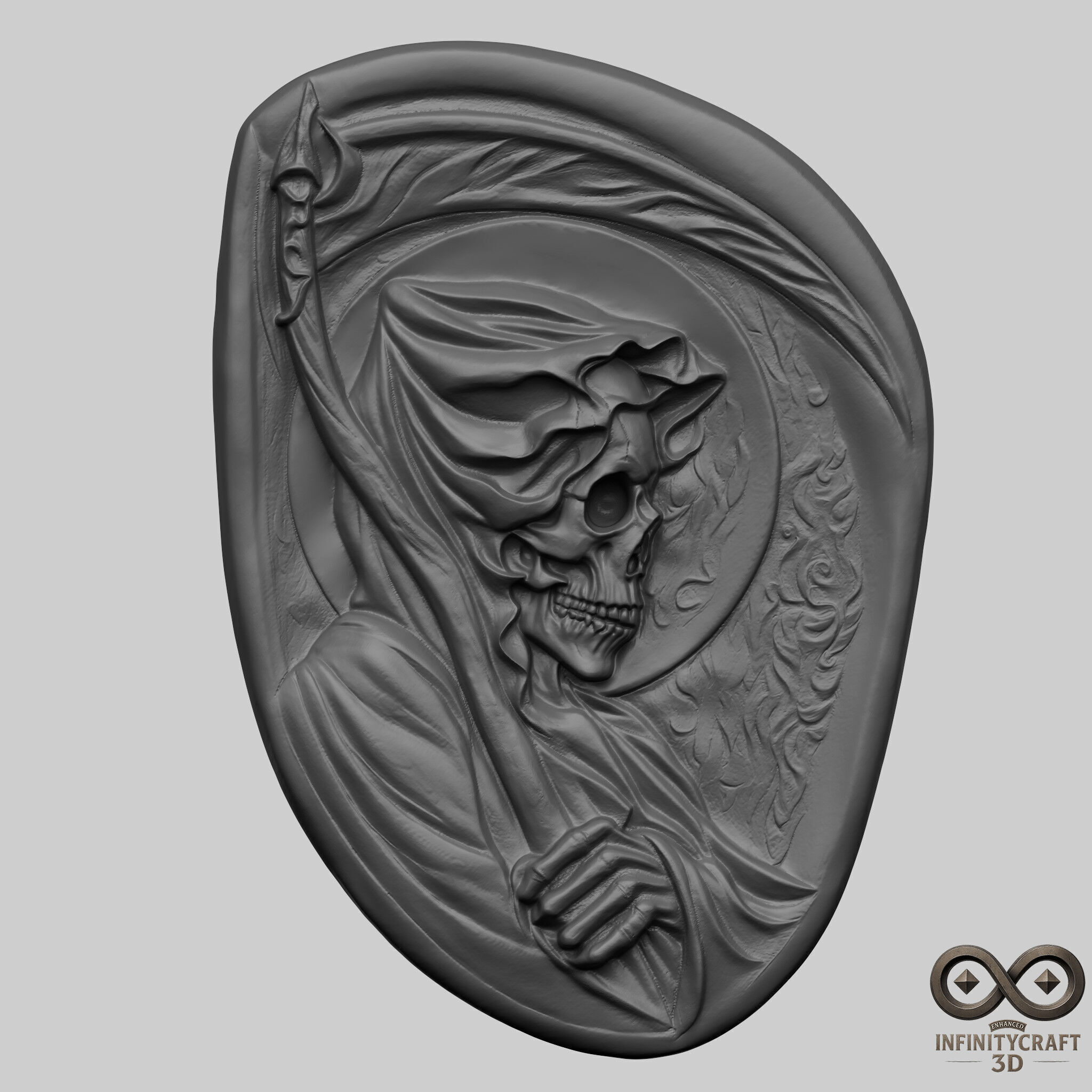 Grim Reaper Relief STL file for 3d printing or CNC 3D print model_1