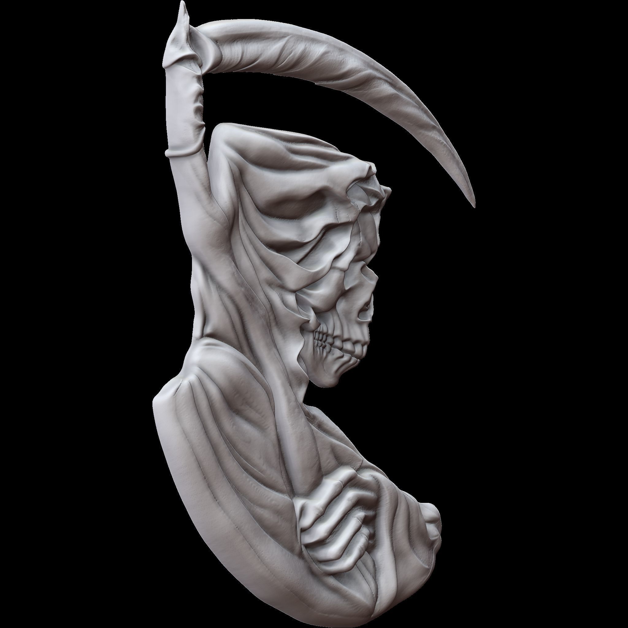 Grim Reaper Relief STL file for 3d printing or CNC 3D print model_8