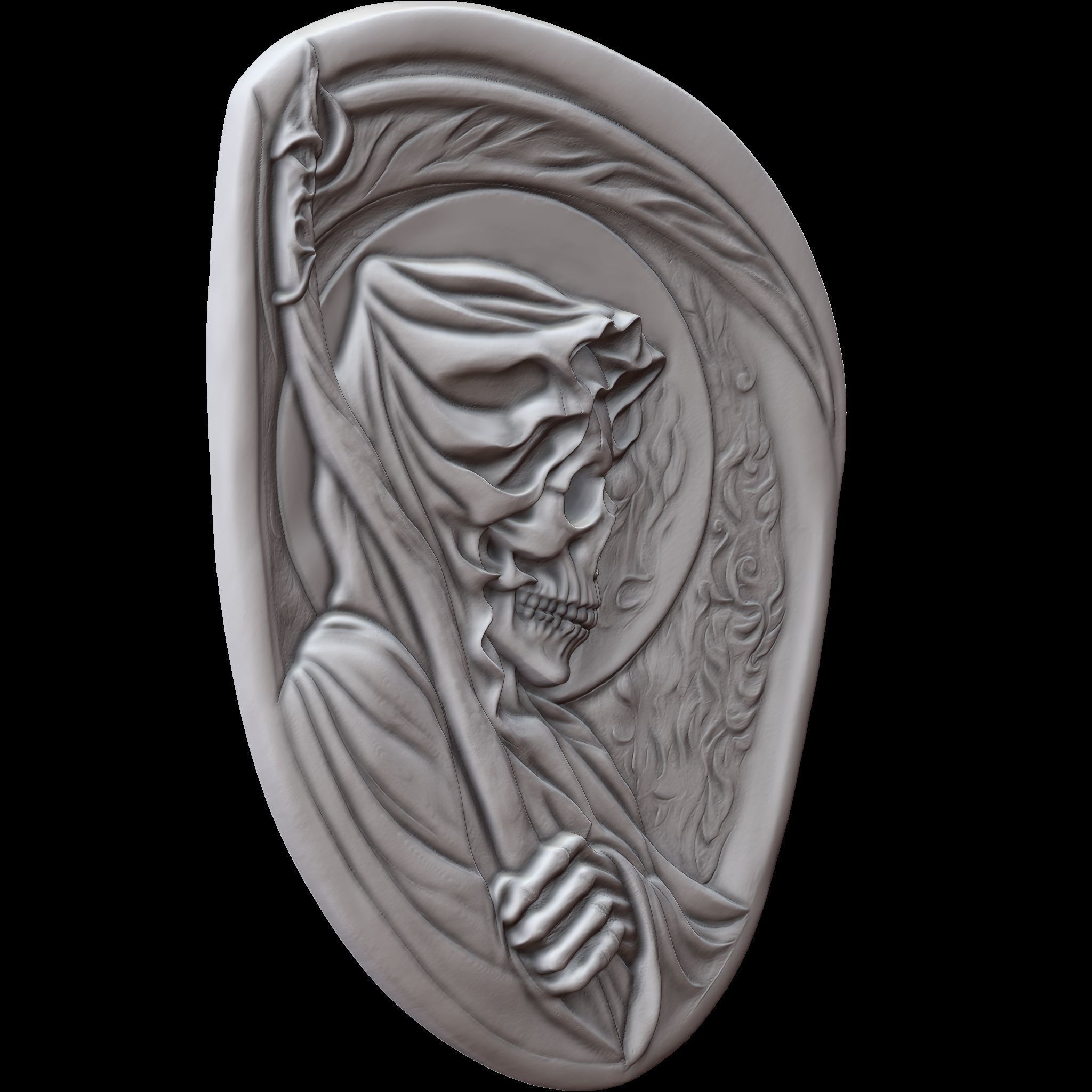 Grim Reaper Relief STL file for 3d printing or CNC 3D print model_9