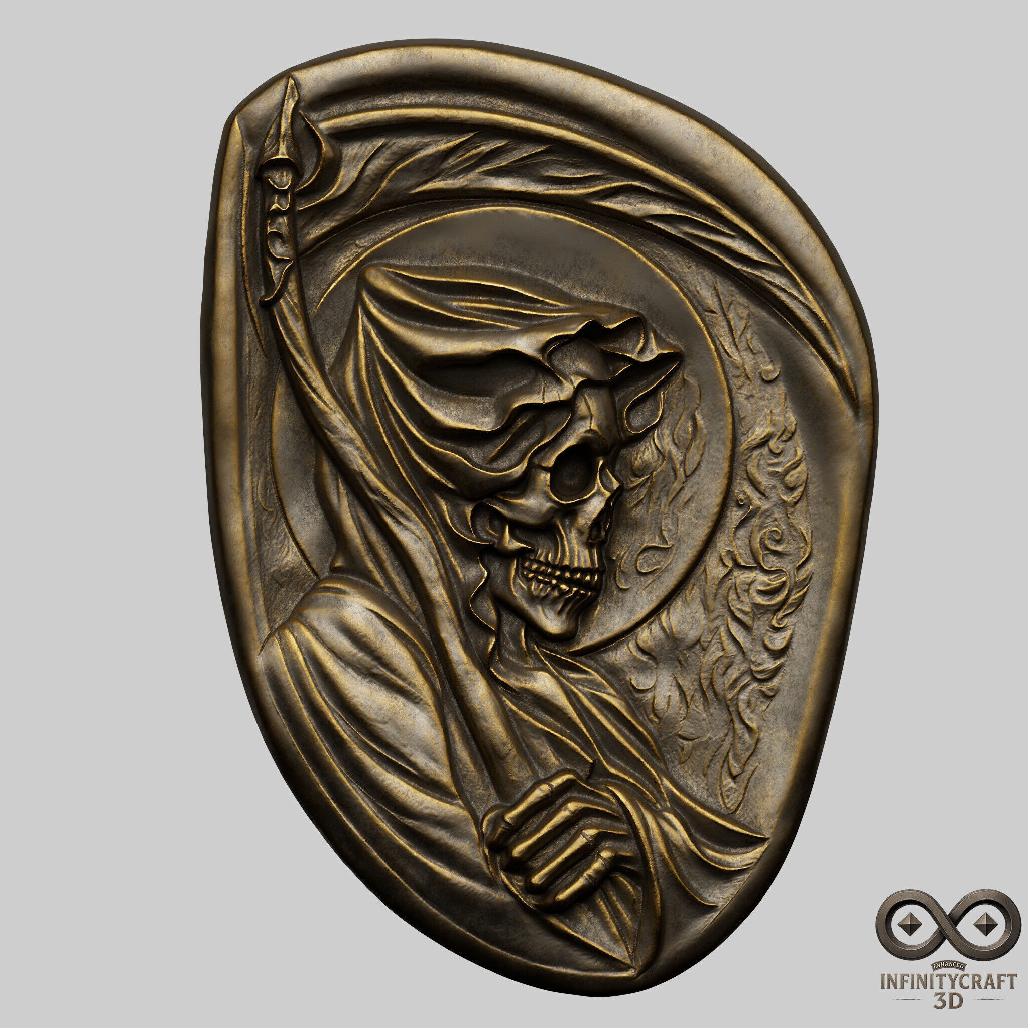Grim Reaper Relief STL file for 3d printing or CNC 3D print model_3