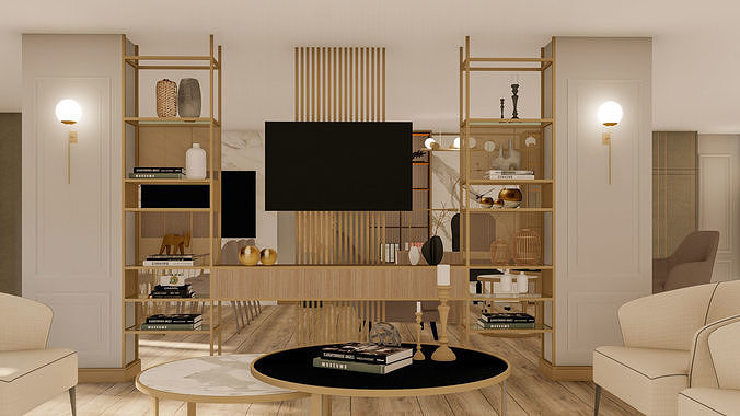 Luxurious Modern Office and Living Space 3D Model Collection 3D model