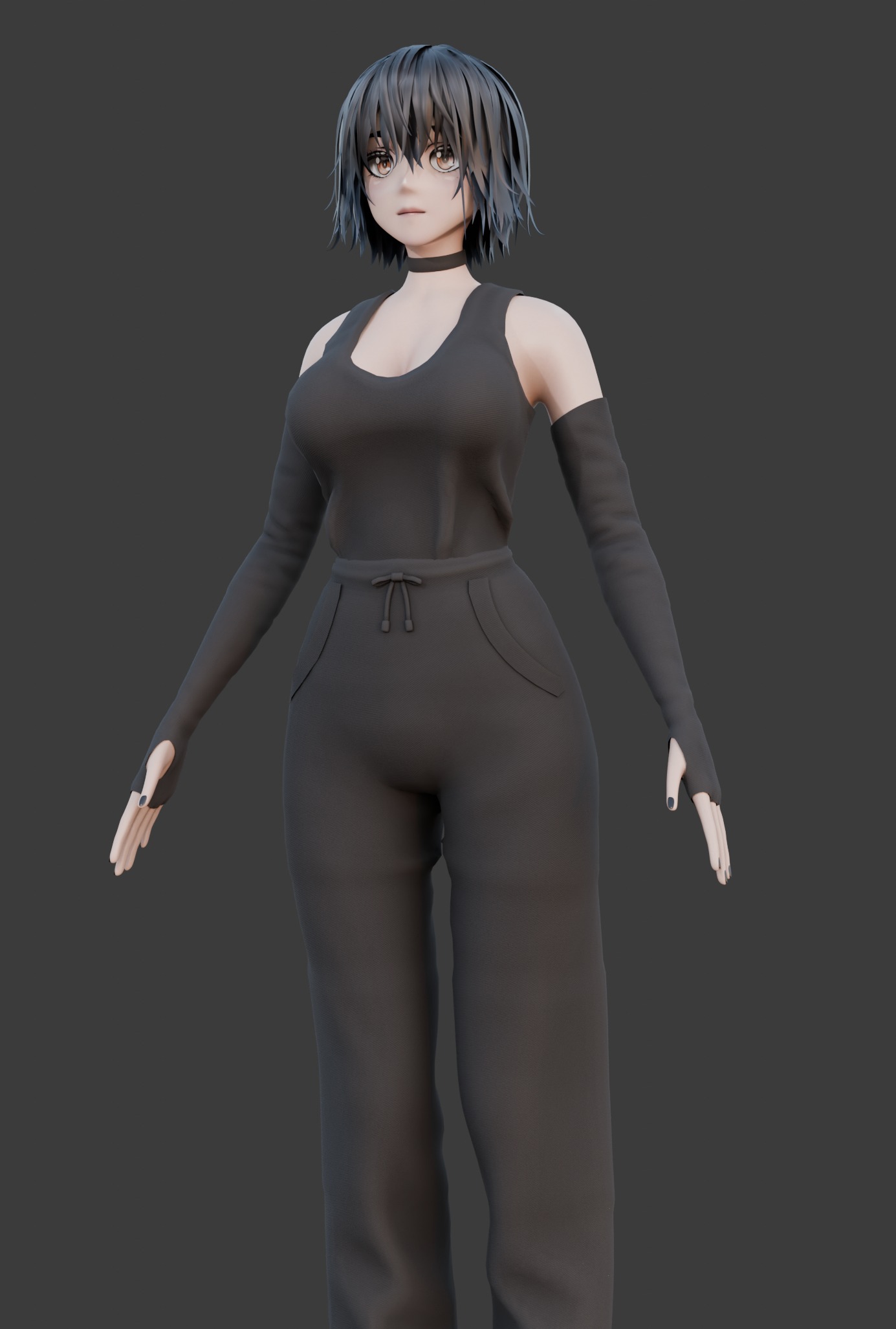 Female Low-poly 3D model_43