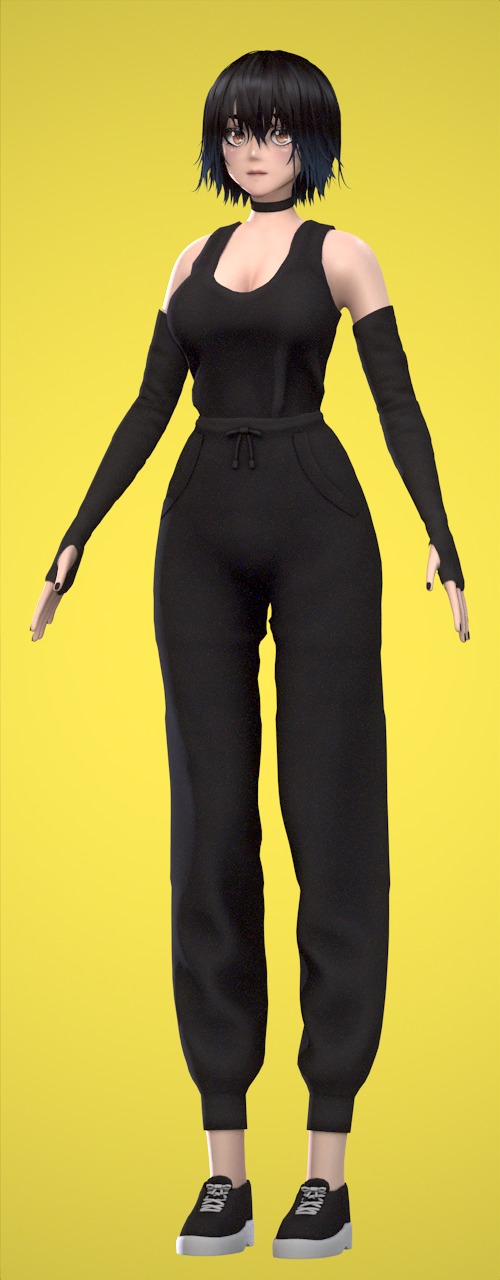 Female Low-poly 3D model_20