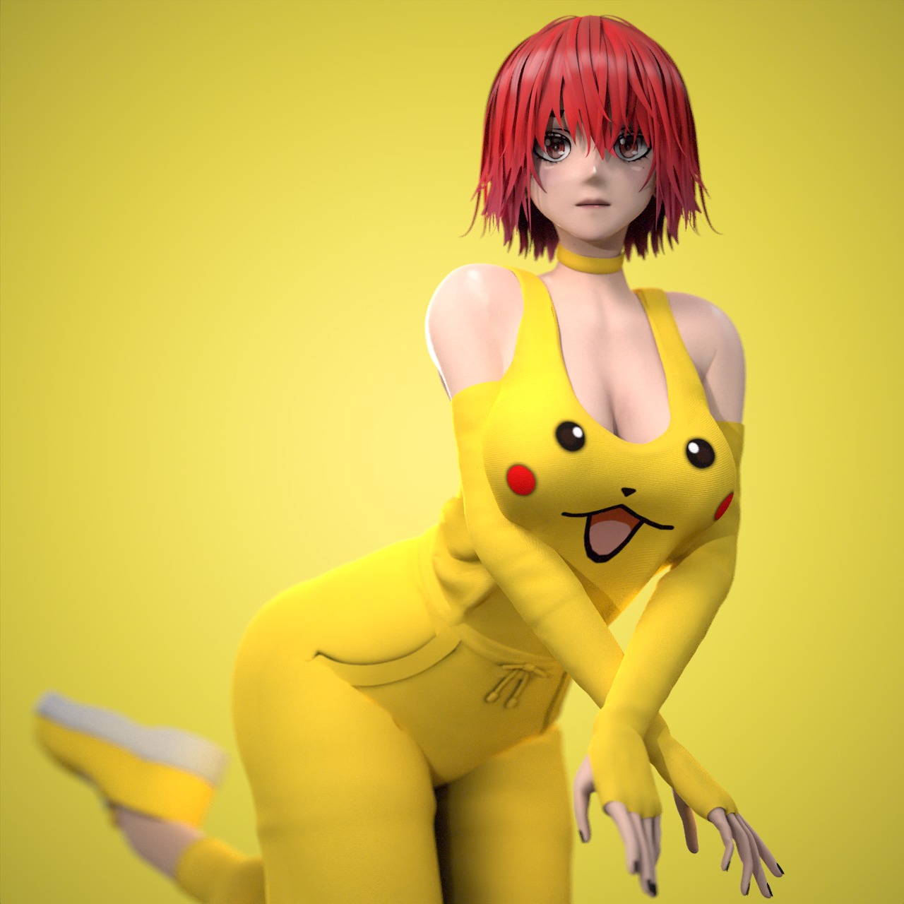 Female Low-poly 3D model_39