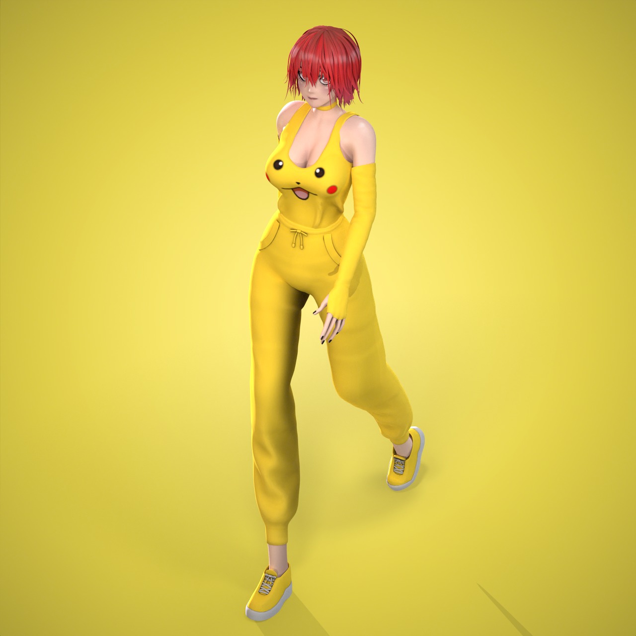 Female Low-poly 3D model_18