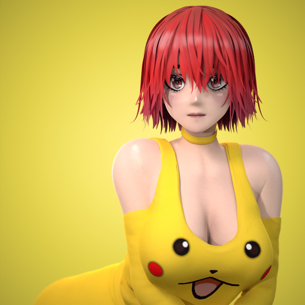 Female Low-poly 3D model_31