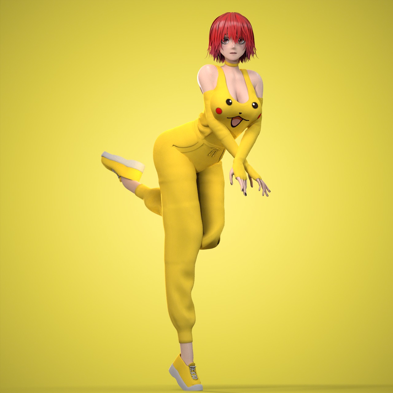 Female Low-poly 3D model_38