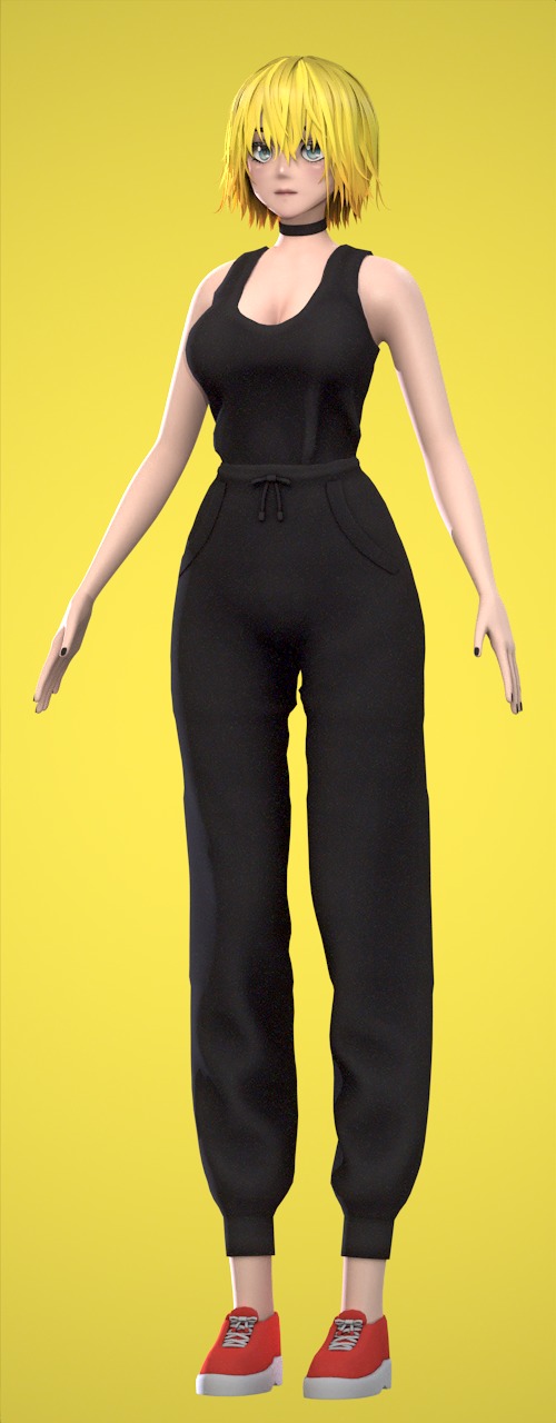 Female Low-poly 3D model_24