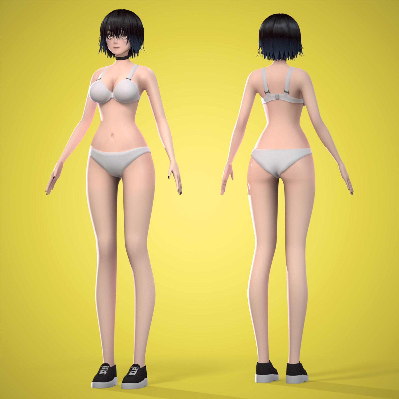 Female Low-poly 3D model_35