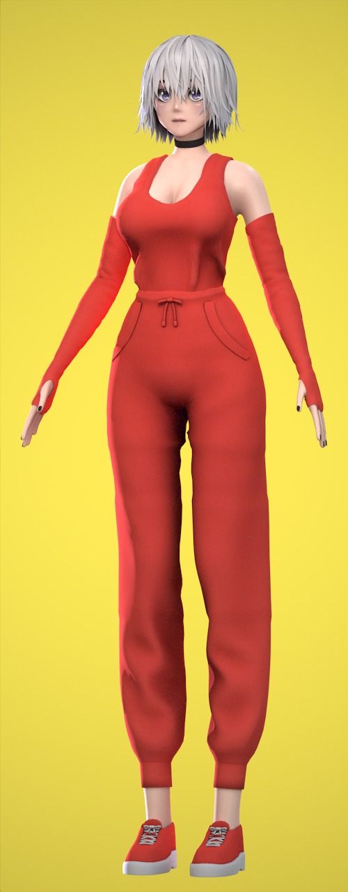 Female Low-poly 3D model_21