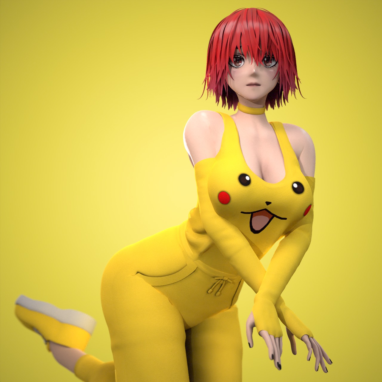 Female Low-poly 3D model_22