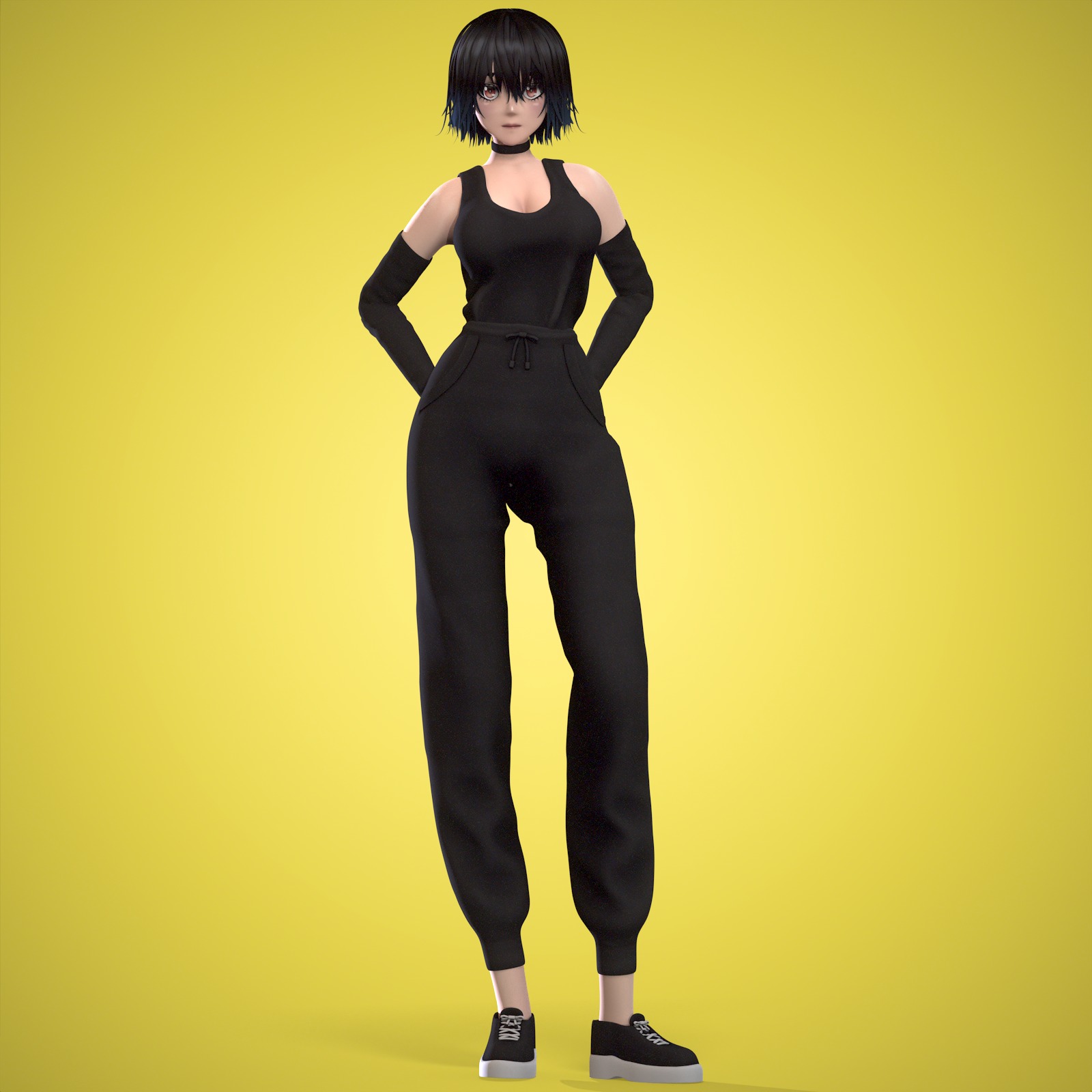 Female Low-poly 3D model_37