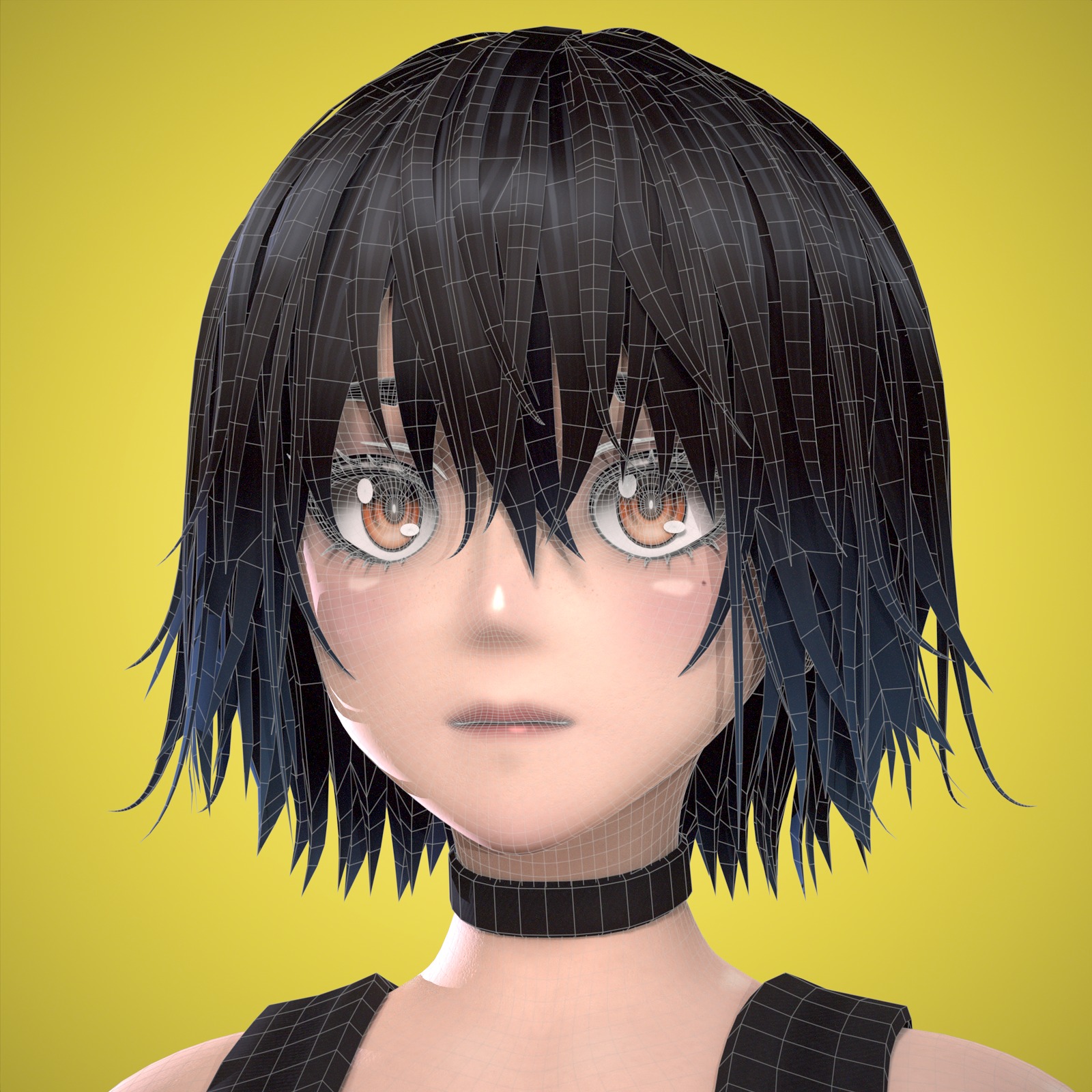 Female Low-poly 3D model_4