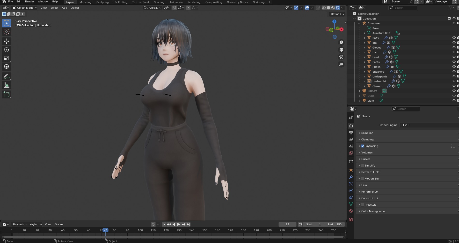 Female Low-poly 3D model_41