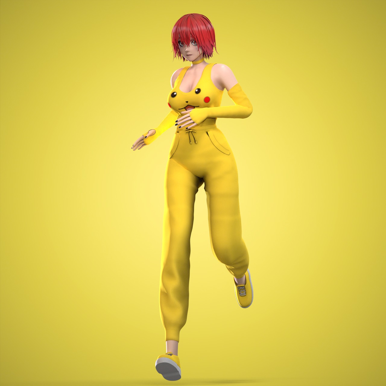 Female Low-poly 3D model_19