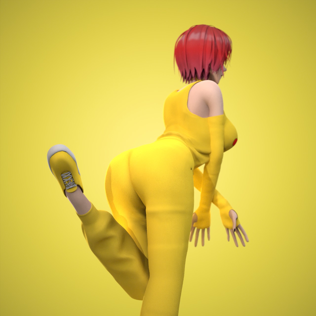 Female Low-poly 3D model_12