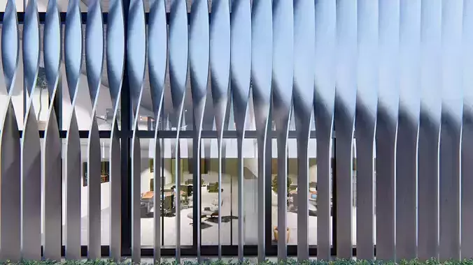 Parametric louvers facade