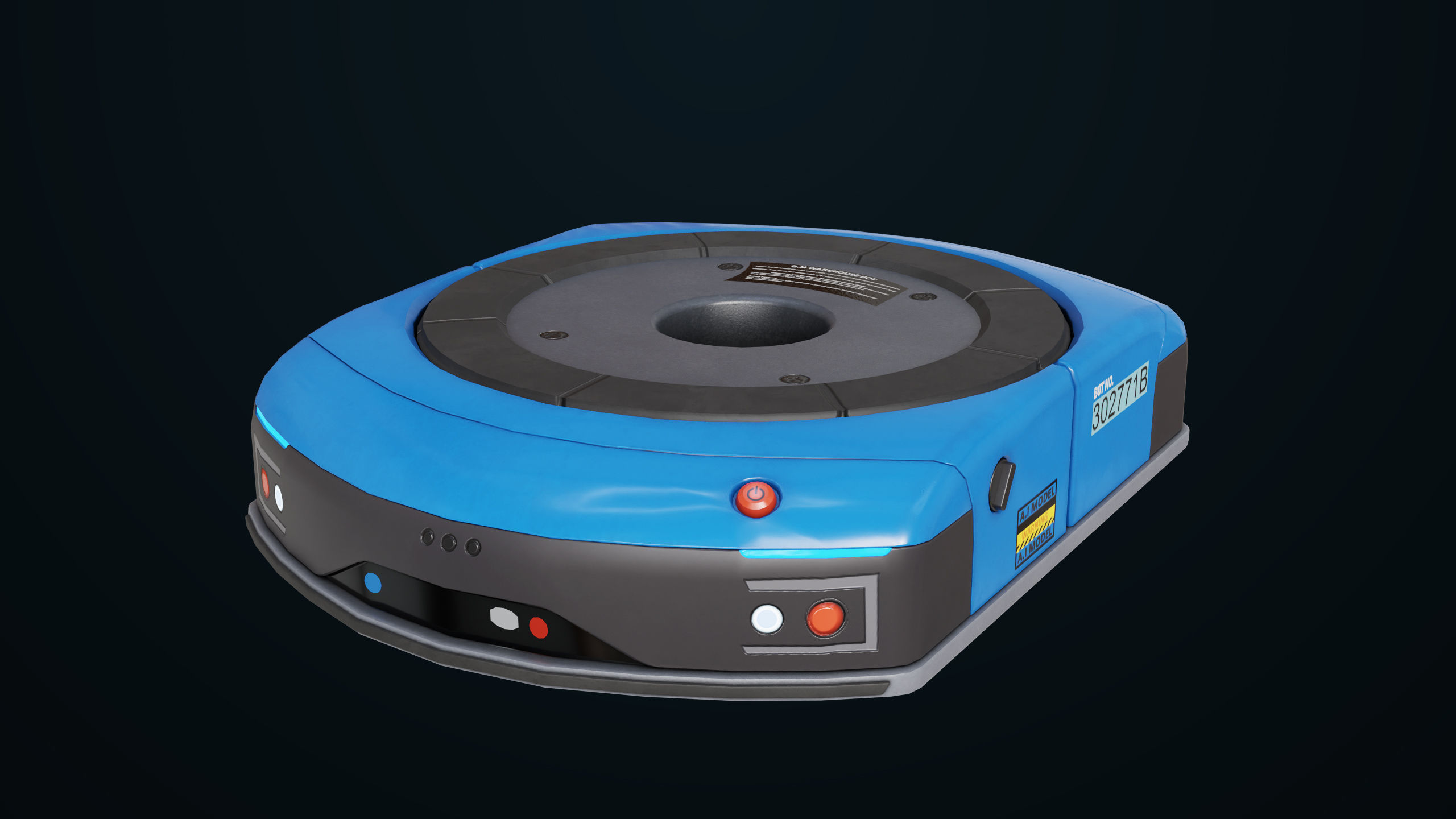 Warehouse Robot Generic All PBR Unity UE Textures Low-poly 3D model_6