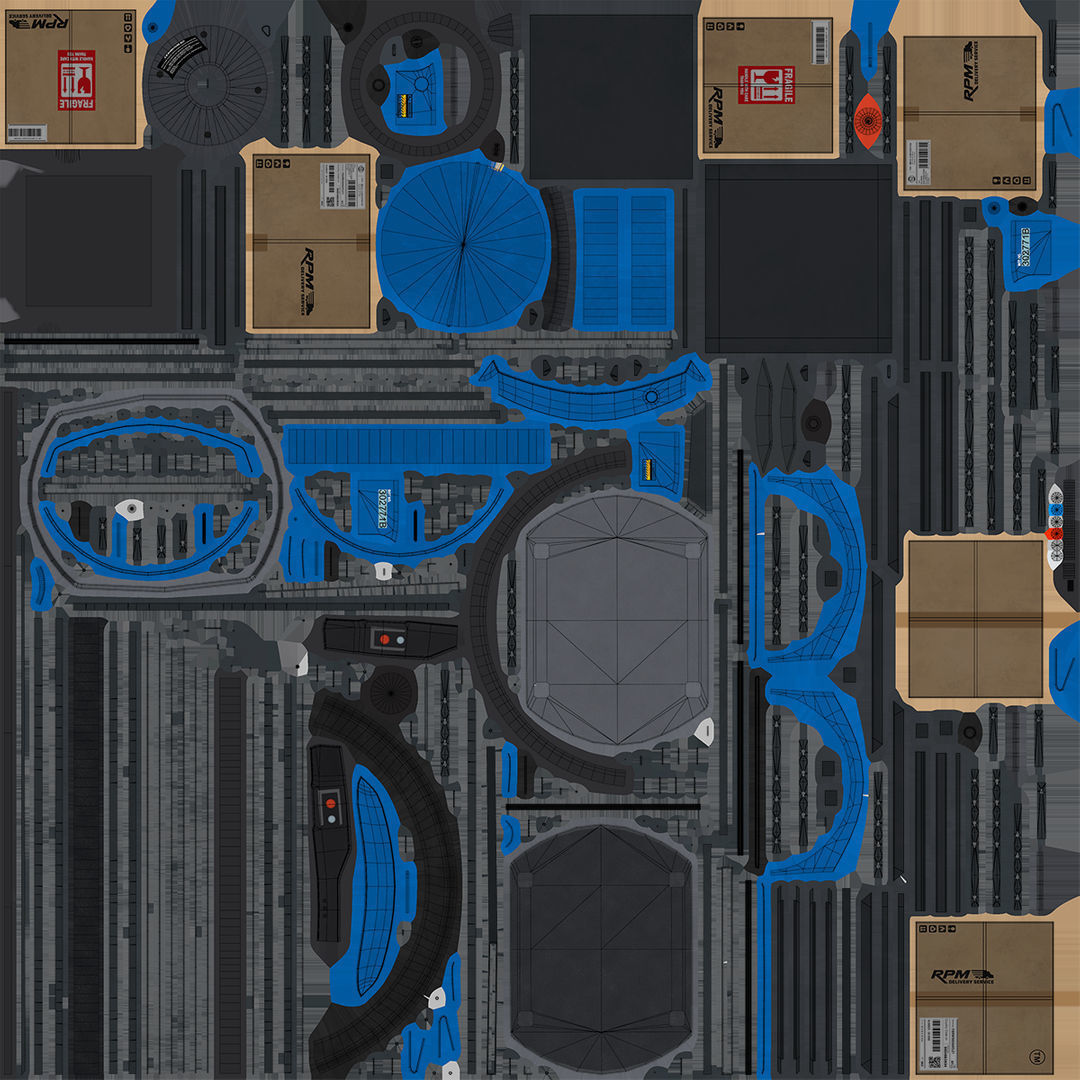 Warehouse Robot Generic All PBR Unity UE Textures Low-poly 3D model_48