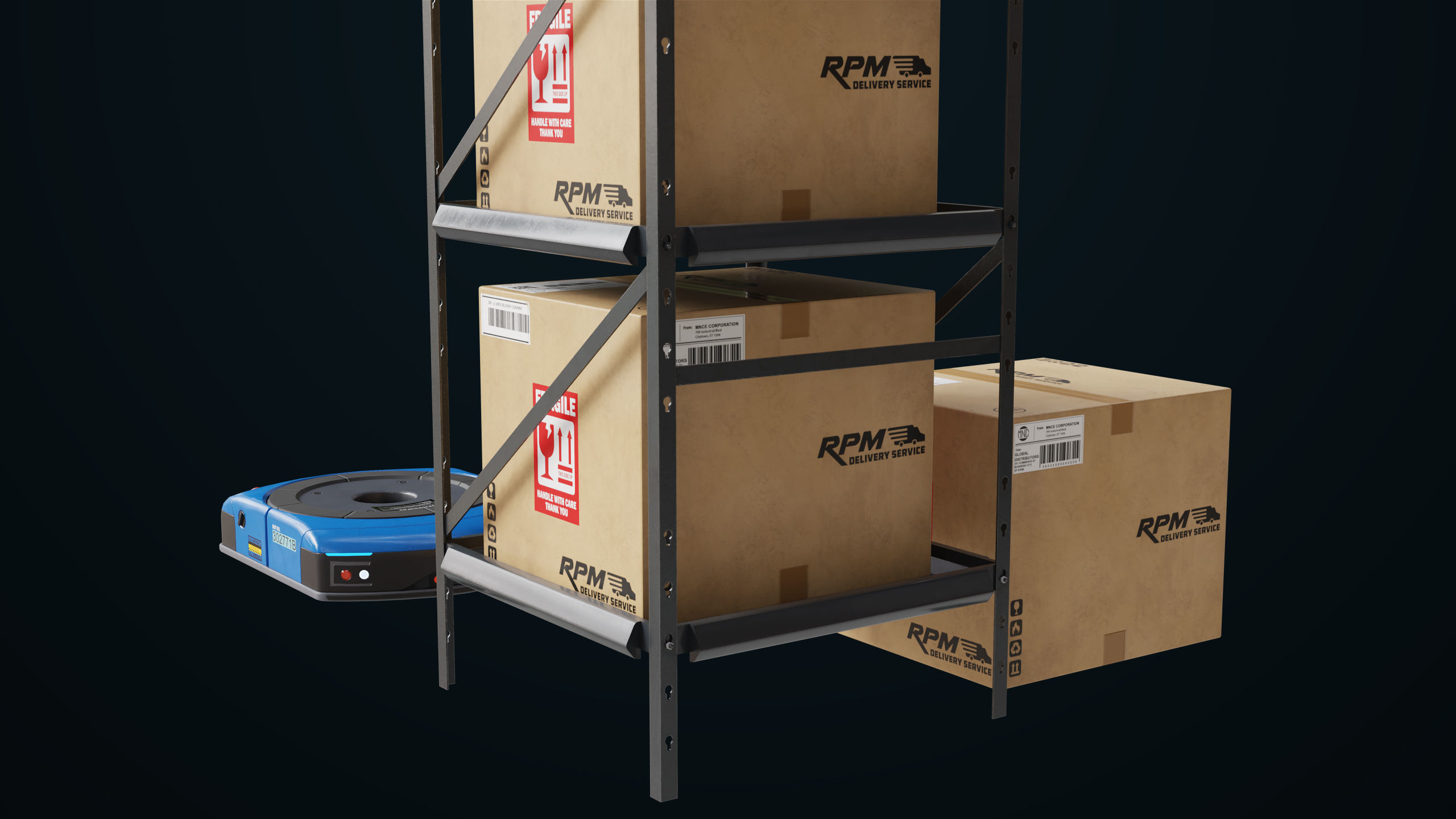 Warehouse Robot Generic All PBR Unity UE Textures Low-poly 3D model_20