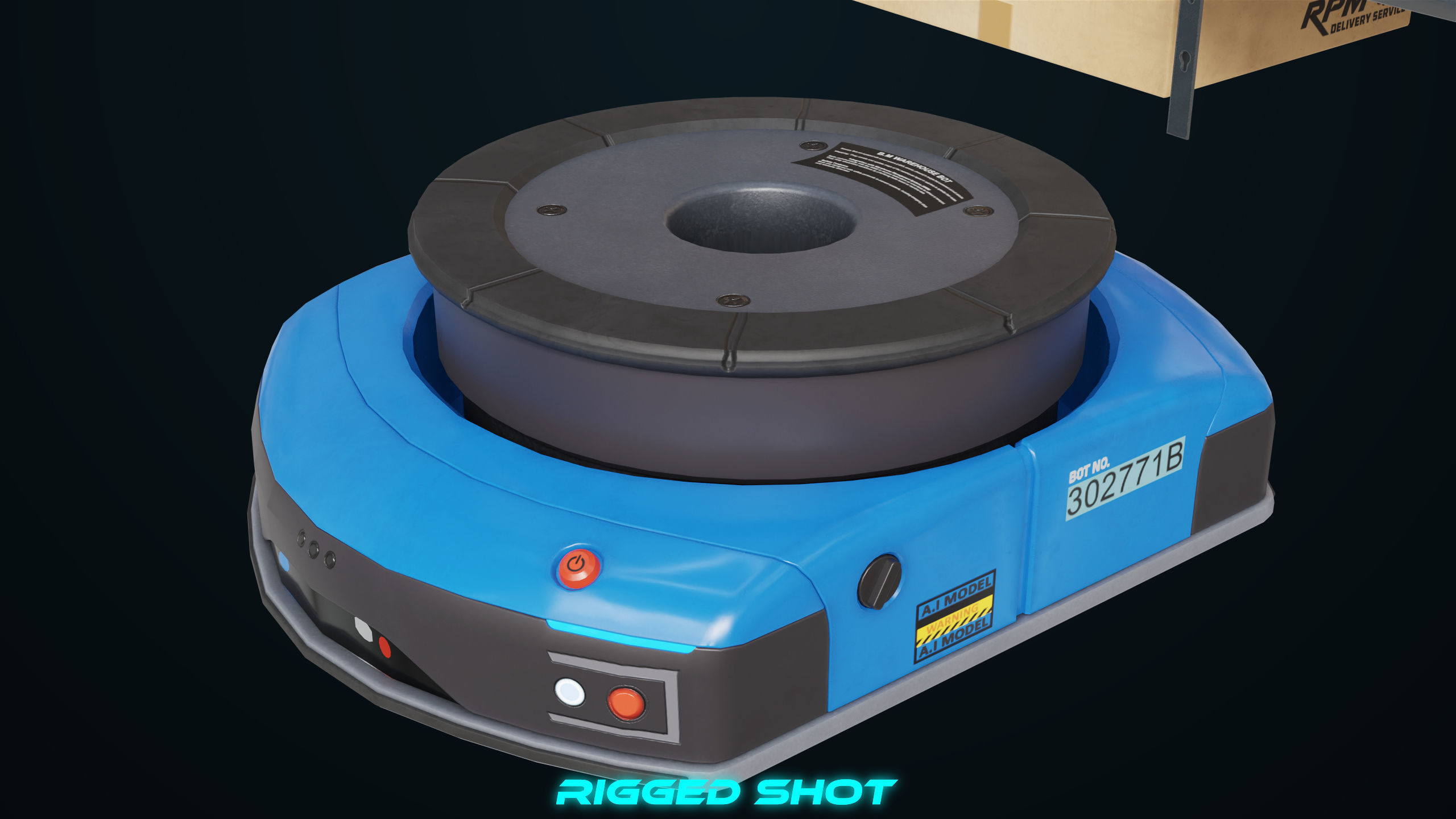 Warehouse Robot Generic All PBR Unity UE Textures Low-poly 3D model_12