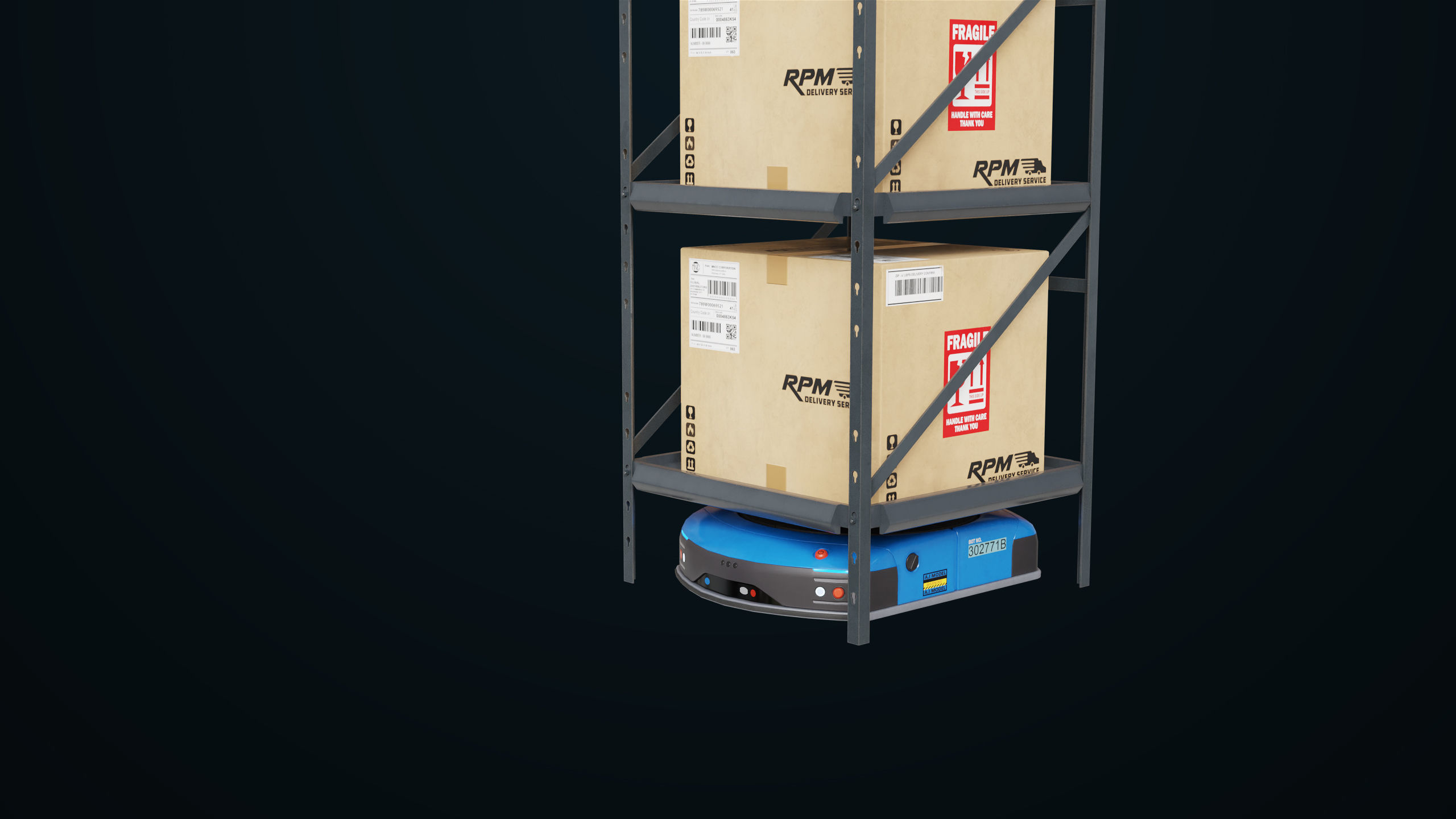 Warehouse Robot Generic All PBR Unity UE Textures Low-poly 3D model_2