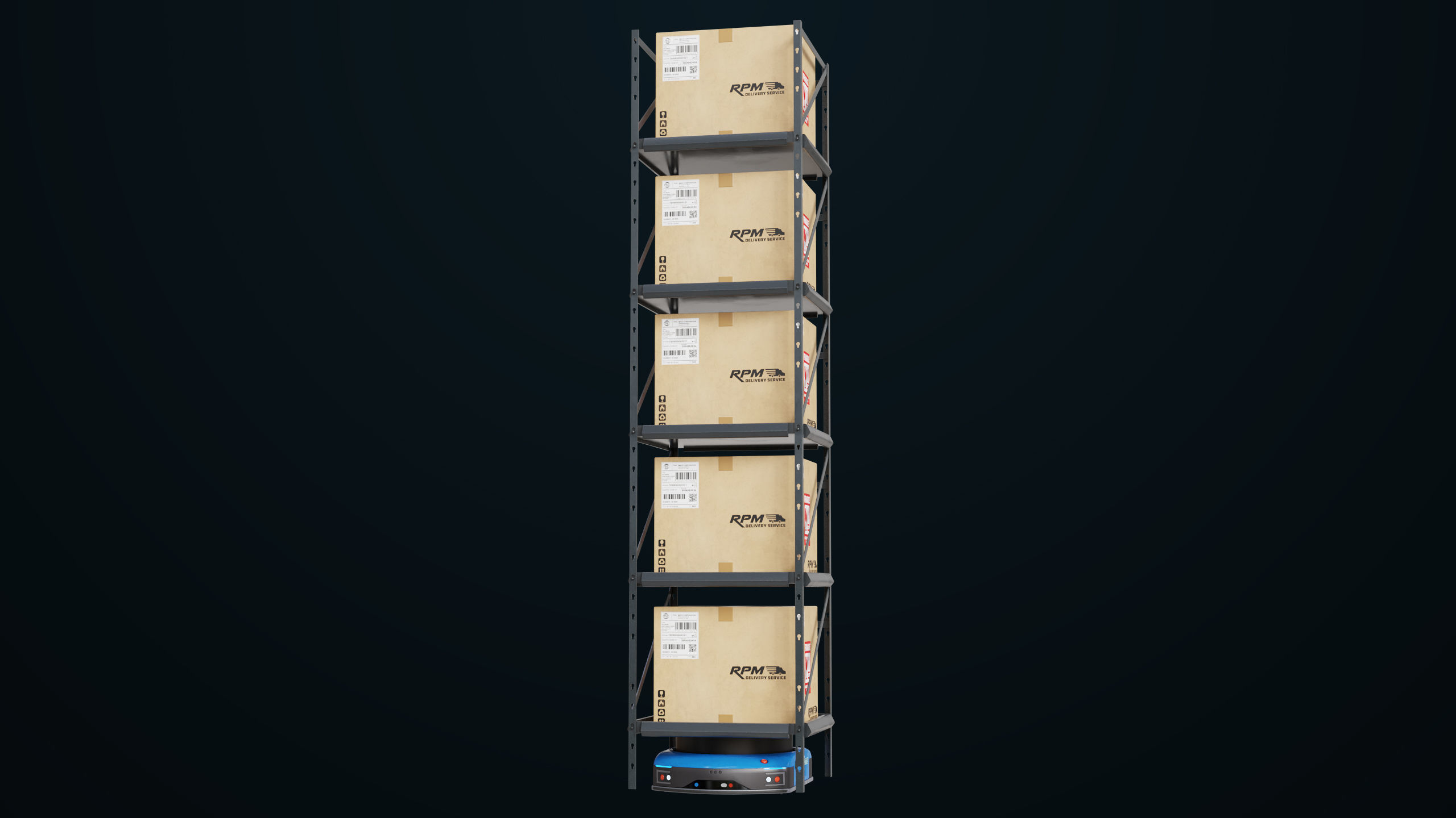 Warehouse Robot Generic All PBR Unity UE Textures Low-poly 3D model_4