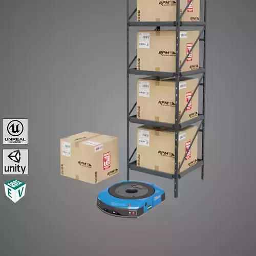 Warehouse Robot Generic All PBR Unity UE Textures Low-poly 3D model