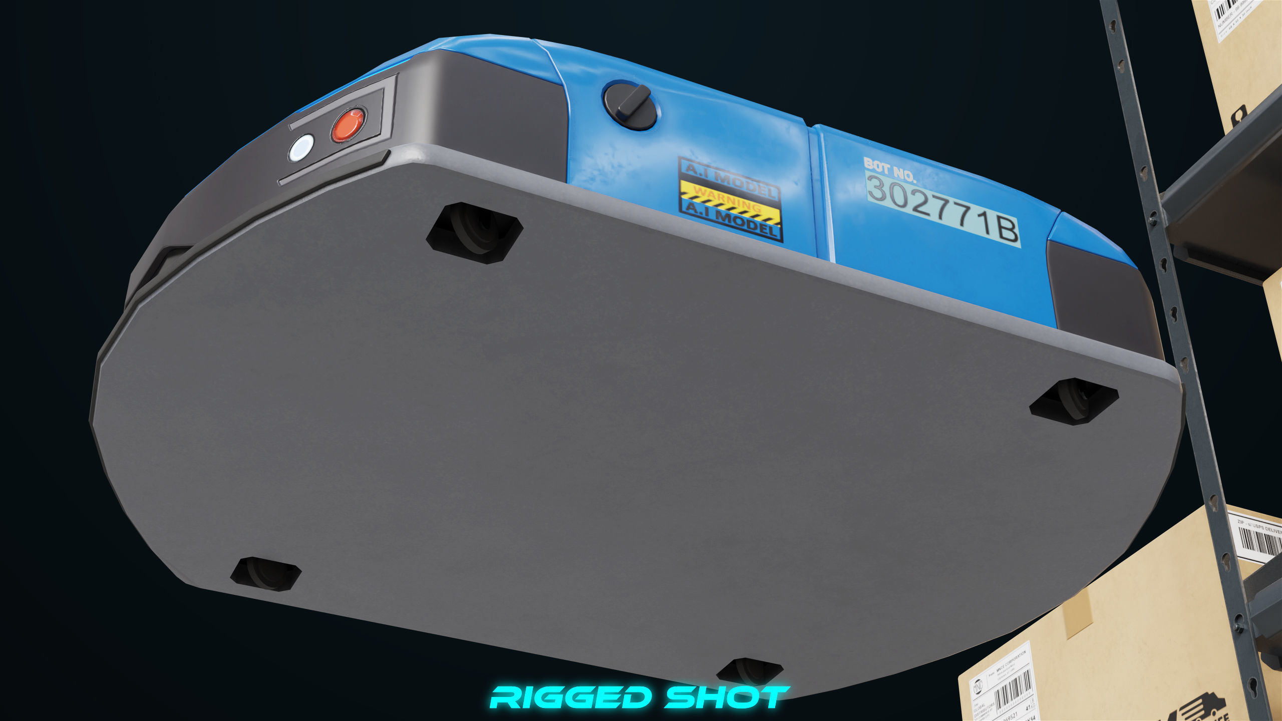 Warehouse Robot Generic All PBR Unity UE Textures Low-poly 3D model_16