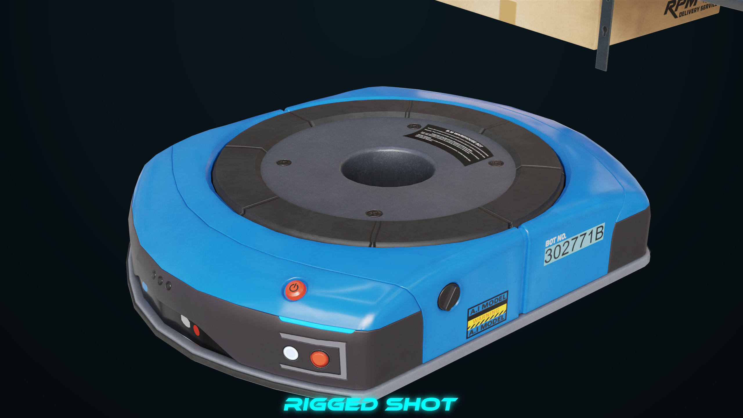 Warehouse Robot Generic All PBR Unity UE Textures Low-poly 3D model_13