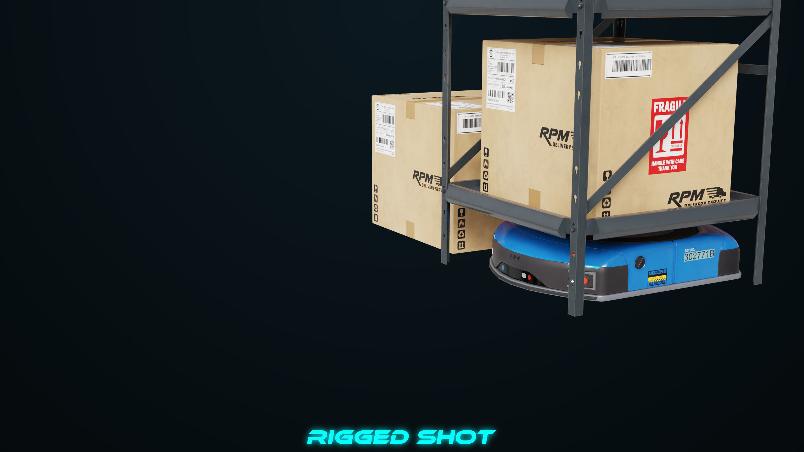 Warehouse Robot Generic All PBR Unity UE Textures Low-poly 3D model_25