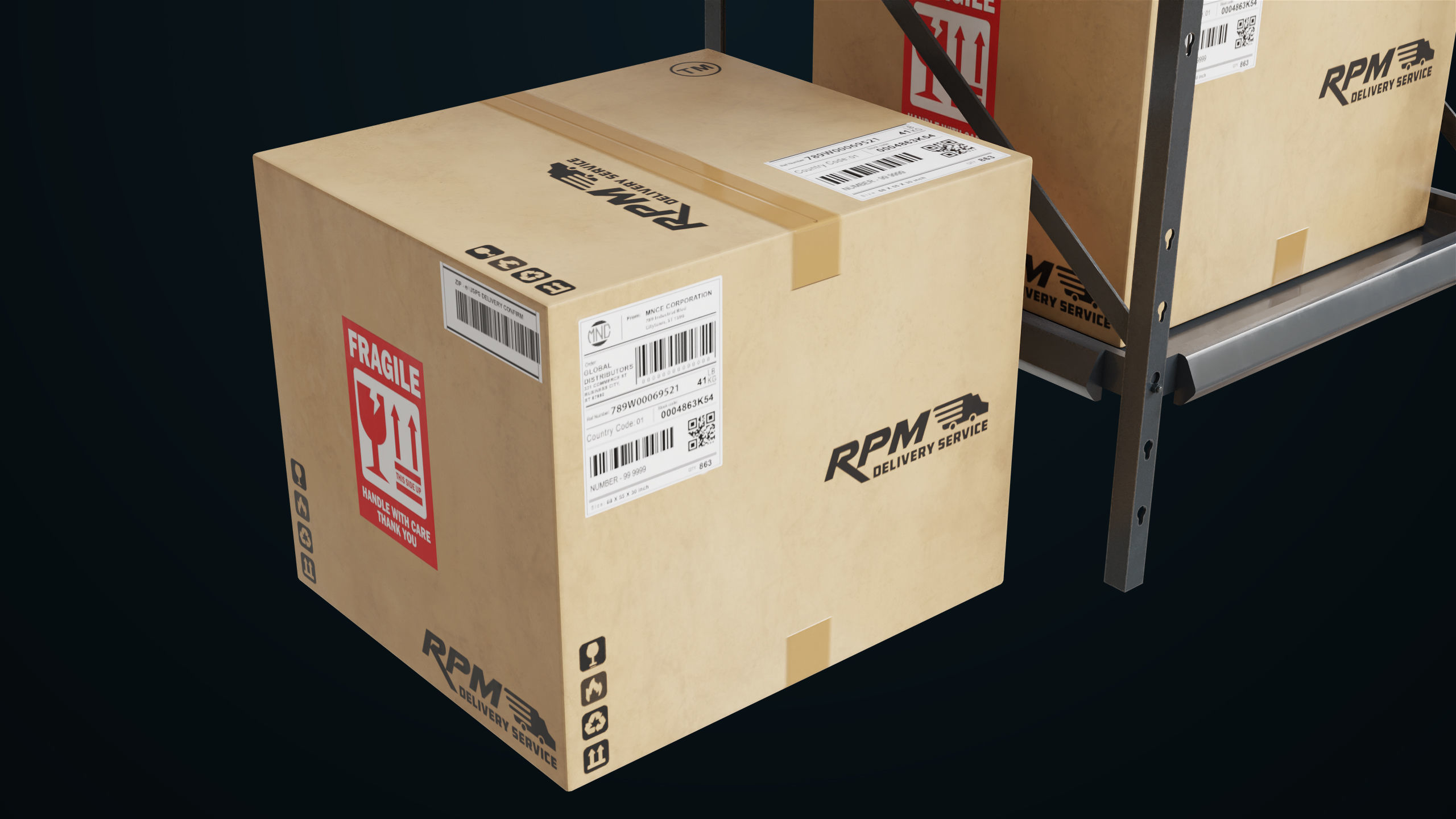 Warehouse Robot Generic All PBR Unity UE Textures Low-poly 3D model_19